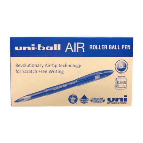Uni Mitsubishi Pencil Набор ручек роллеров Uni-Ball Air Micro цветной корпус, 0.5 мм, синий цвет чернил, 12 шт.