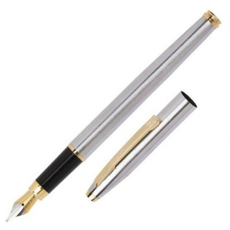 Luxor Ручка перьевая Luxor Sterling, линия 0.8 мм, чернила синие, корпус хром/золото