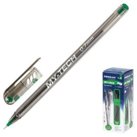 Ручка шариковая масляная "My-Tech", чернила зеленые, игольчатый узел 0,7 мм, линия письма 0,35 мм (25 шт)