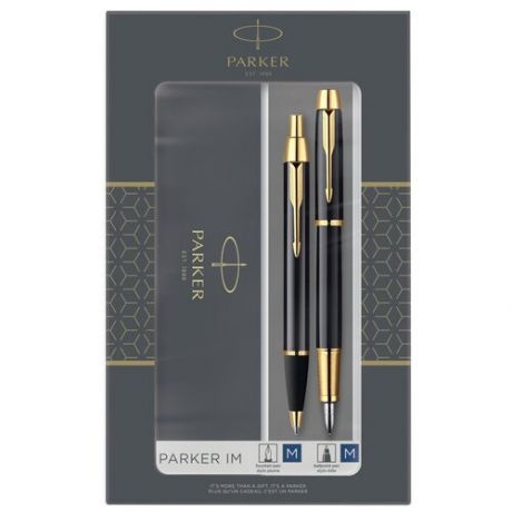 Набор Parker "IM Black GT": ручка шариковая, 1,0мм и ручка перьевая, 1,0мм, подар. уп.