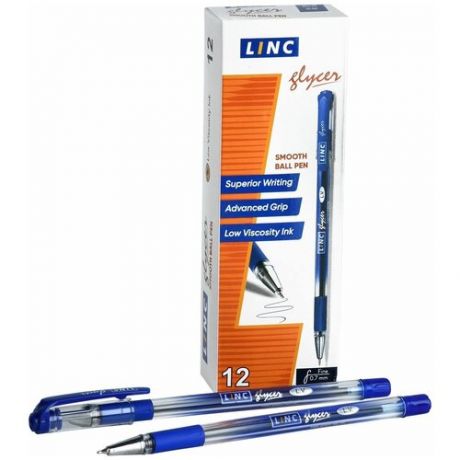 Linc набор шариковых ручек Glycer 0,7мм, синий 1300RF/blue 12 штук