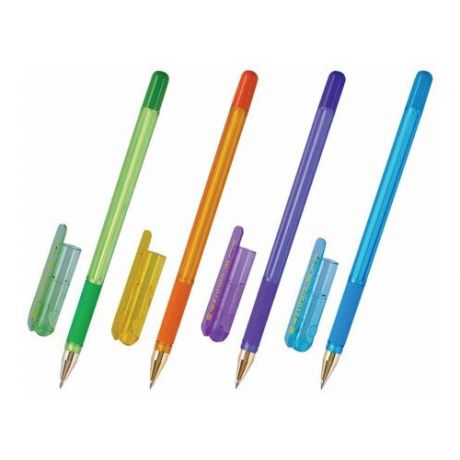 Ручка шариковая MunHwa MC Gold LE (0.5мм, синий цвет чернил, разные цвета корпуса, масляная основа, грип) 12 уп. (MCL-02)