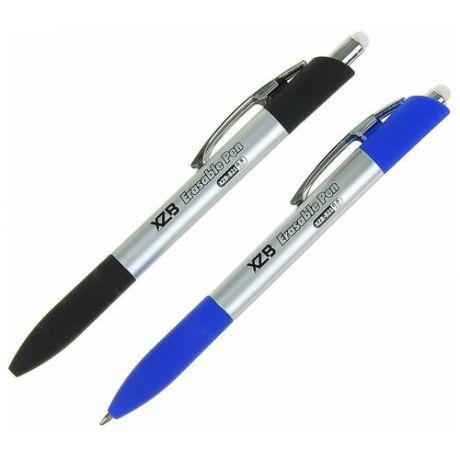 Ручка шариковая со стираемыми чернилами, линия 0,8 мм, автоматическая, стержень синий, корпус серебристый микс