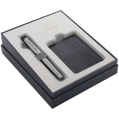 Набор Parker 2020 Urban 2121996 Metro Metallic CT синие в компл. футляр для кредитных карт подар. кор.