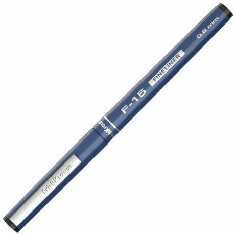 Ручка капиллярная ERICH KRAUSE «F-15», черная, корпус синий, линия письма 0,6 мм, 37066