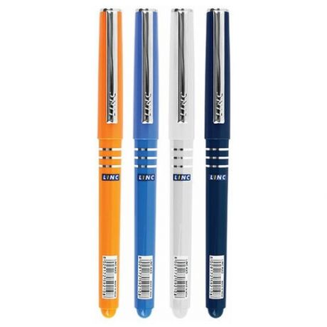 Ручка шариковая LINC АХО 0,7мм синяя резин. грип. цв. корпус