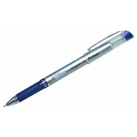 Ручка гелевая Berlingo "Silver" синяя, 0,5мм, грип, игольчатый стержень