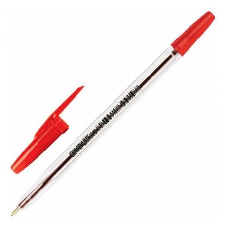 Ручка шариковая CORVINA"51 Classic", комплект 200 шт., красная, корпус прозрачный, узел 1 мм, линия письма 0.7 мм, 40163/03