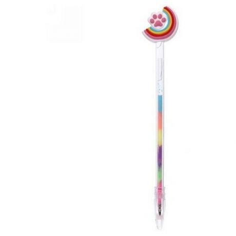 Ручка гелевая, многоцветная «Лапка на радуге», 1 цвет, 18 см