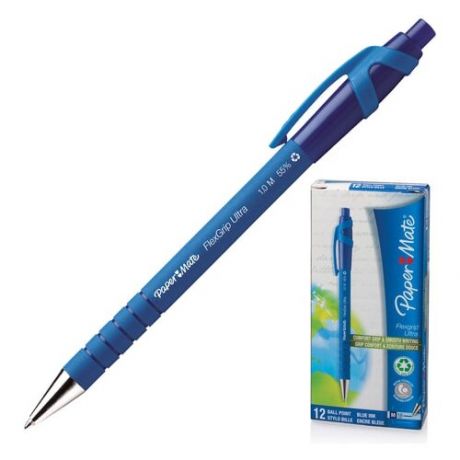 Ручка шариковая автоматическая Paper Mate Flex Grip синяя (толщина линии 0.8 мм) S0190434 95436