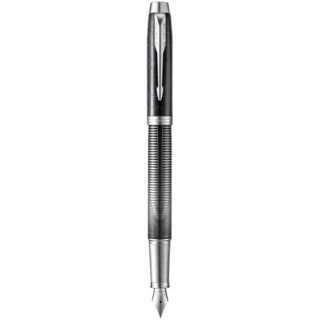 PARKER перьевая ручка IM Metal Premium F325 SE Mettalic Pursuit, 2074142, черный цвет чернил, 1 шт.