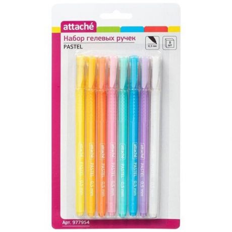 Набор гелевых ручек Attache Pastel 8 цветов толщина линии 0.5 мм 8 штук в упаковке, 977954
