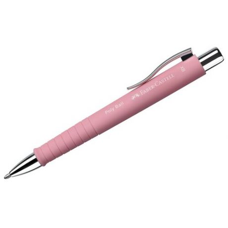 Ручка шариковая автоматическая Faber-Castell Poly Ball XB (1.4мм, синий цвет чернил, софт-тач, св. розовый) (241127)