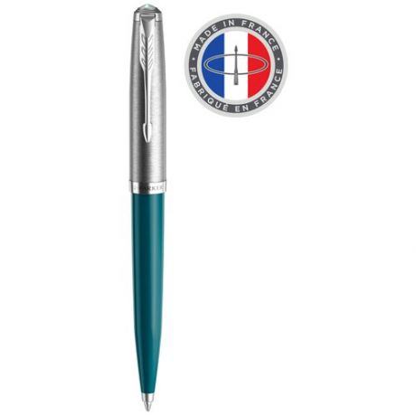 Ручка шариковая Parker 51 Core 2123508 Teal Blue CT M черные чернила подар. кор.