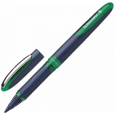 Ручка-роллер SCHNEIDER "One Business", зеленая, корпус темно-синий, узел 0.8 мм, линия письма 0.6 мм, 183004