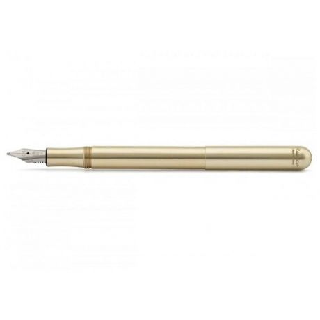 Ручка перьевая KAWECO LILIPUT Brass Wave F 0,7 мм, цвет корпуса латунный