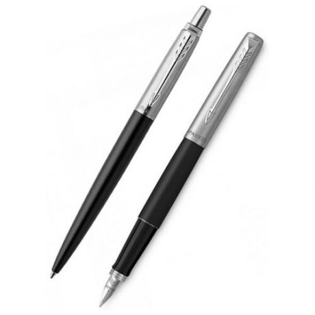 Подарочный набор: Перьевая и Шариковая ручки Parker Jotter Satin Black CT 1953184-2030947