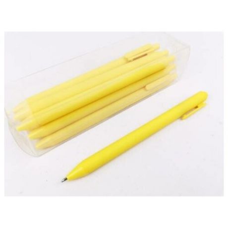 Ручка ТМ "BIKSON" автоматическая шариковая, синие чернила, желтый матовый корпус, арт. BN0307
