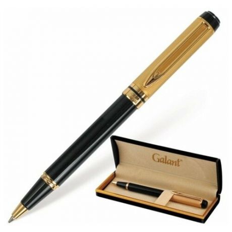 Ручка подарочная шариковая GALANT «Classic», корпус черный с золотистым, золотистые детали, пишущий узел 0.7 мм, синяя