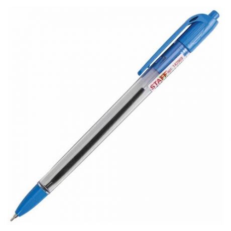 Ручка шариковая масляная автоматическая STAFF "OBP-252", комплект 75 шт., синяя, узел 0.7 мм, линия письма 0.35 мм, 142969