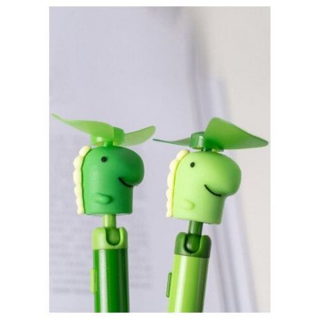 Ручка-вентилятор с пропеллером зеленая "Small Dinosaur"