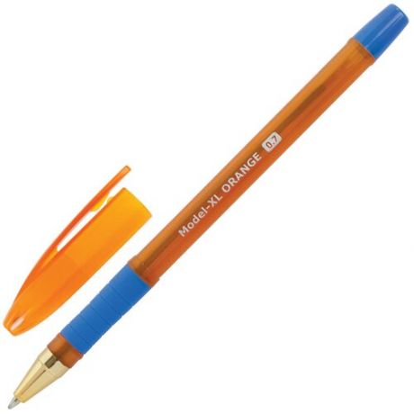 Ручка шариковая масляная с грипом BRAUBERG Model-XL ORANGE, синяя, узел 0,7 мм, линия 0,35 мм, 143246