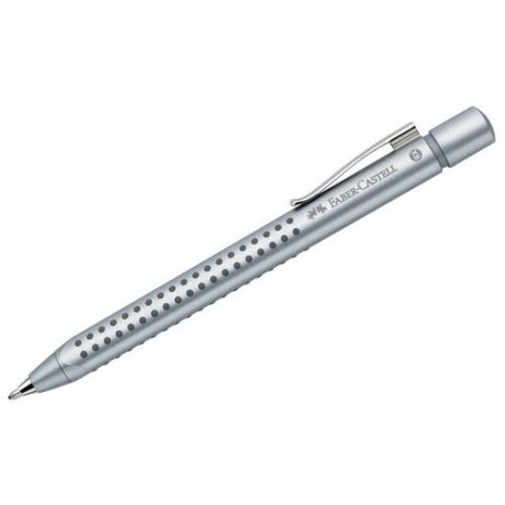 Ручка шариковая автоматическая FABER-CASTELL Grip 2011 синяя, 1.2 мм, трехгран., серебряный корпус