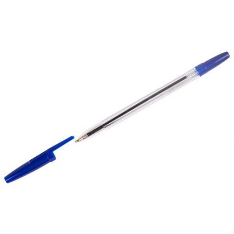 Ручка шариковая СТАММ "Оптима", синяя, корпус прозрачный, узел 1,2 мм, линия письма 1 мм, РО01