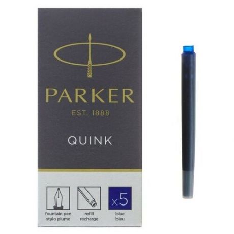 Набор картриджей чернильных 5 штук Parker Z11, для перьевой ручки с чернилами, синие