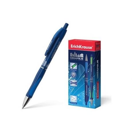 Ручка шариковая автоматическая ErichKrause "Megapolis Concept" синяя