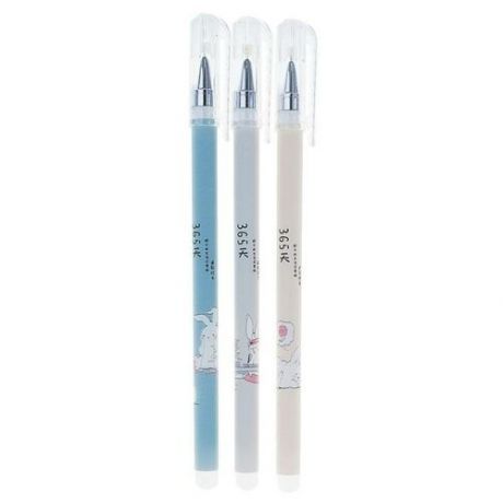 Ручка гелевая, 0.38 мм, синяя, пиши- стирай, корпус прорезиненный, «Стиль», микс