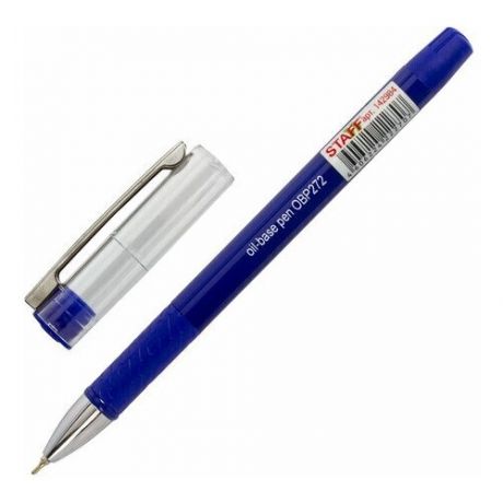 Ручка шариковая Staff Profit Chrome-X (0.7мм, линия 0.35мм, синий цвет чернил, корпус синий, детали хром) 24 уп. (14298