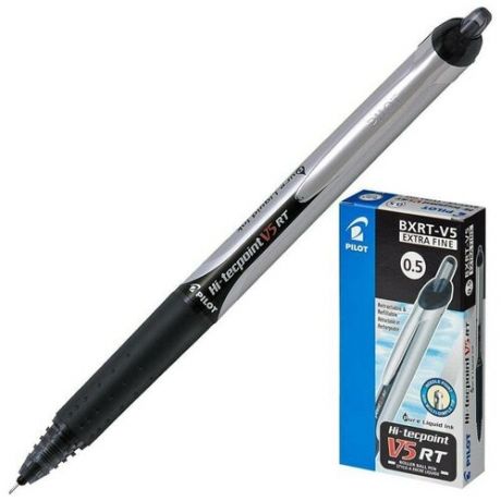 Ручка-роллер Pilot BXRT-V5 (0.25мм, черный цвет чернил, автоматическая) (BXRT-V5-B)