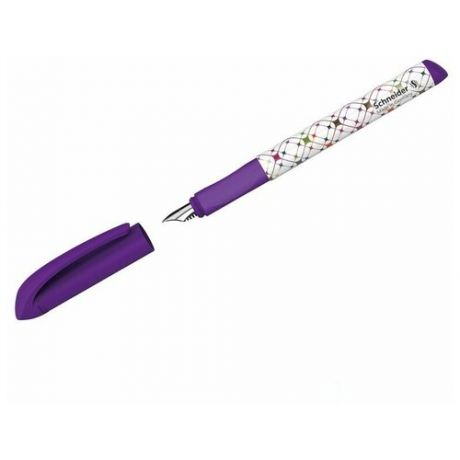 Ручка перьевая Schneider Voice, толщина 0,42мм, 1 картридж, грип, фиолетовый корпус (160008)