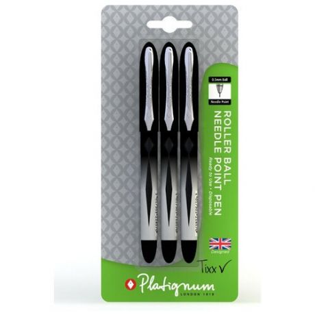 Ручки шариковые "Platignum", с чернилами черного цвета, 3 штуки, арт. 50510