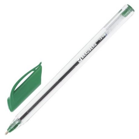 BRAUBERG Ручка шариковая масляная Extra Glide, 1 мм (142135/142136/142137/141700), зеленый цвет чернил, 1 шт.