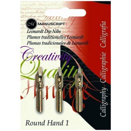 Набор перьев Manuscript "Round Hand 1" 3 шт, блистер