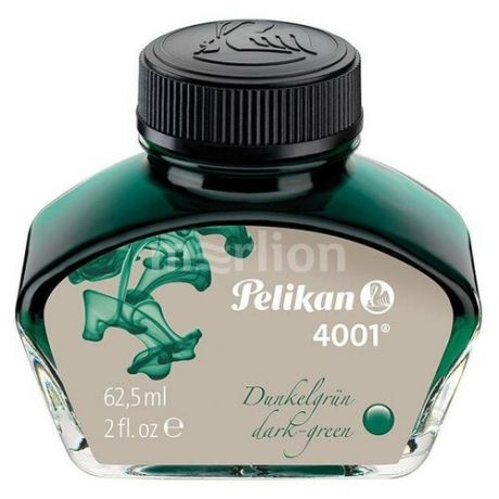 Флакон с чернилами Pelikan INK 4001 76 (PL300063), для ручек перьевых, 62,5 мл, темно-зеленый