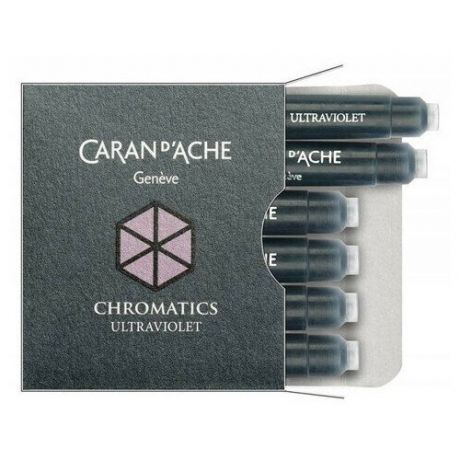 Картридж Carandache Chromatics (8021.099) Ultraviolet чернила для ручек перьевых (6шт) 8021.099