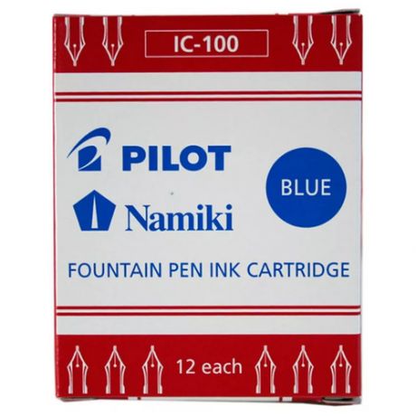 Картридж для перьевой ручки сменный Pilot синий (12 штук в упаковке), 1109786
