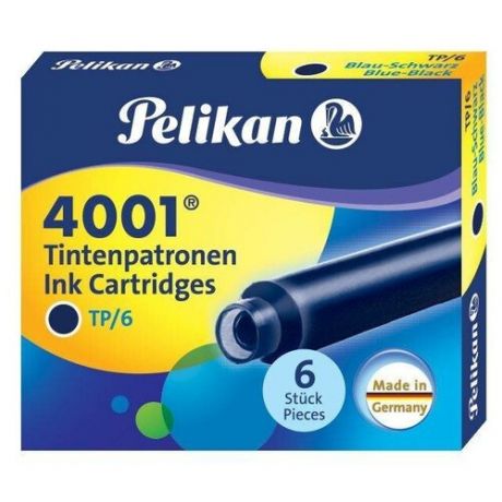 Картридж Pelikan INK 4001 TP/6 (PL301176) Royal Blue чернила для ручек перьевых (6шт)