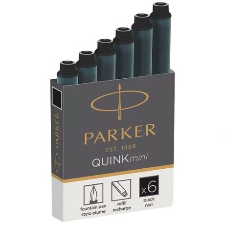 Набор картриджей для перьевой ручки Quink Mini Cartridges Z17, чёрные чернила