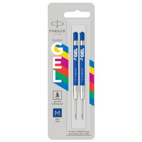 Стержни для гелевой ручки 2 штуки Quink GEL Z10 М, 0.7 мм, синие чернила, в блистере 100 мм