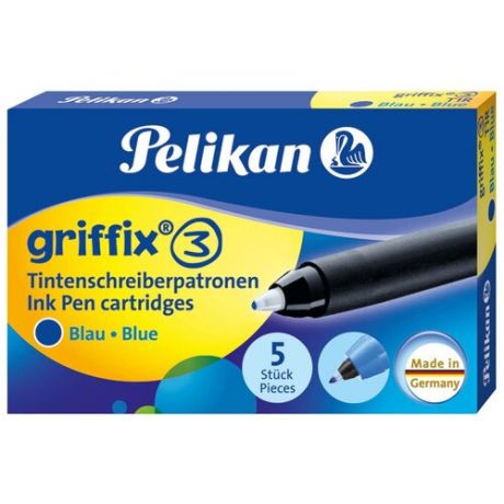 Картридж Pelikan School Griffix (PL960567), синие чернила, для ручек чернильных (5 штук)