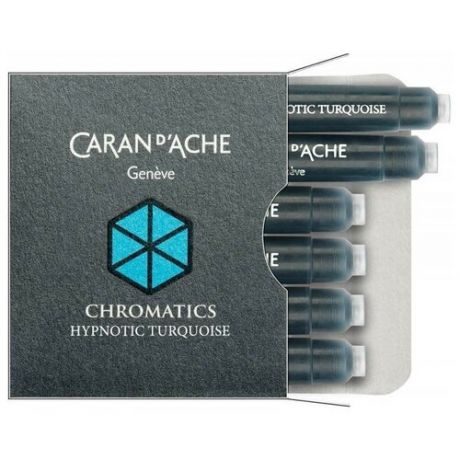 Картридж Carandache Chromatics (8021.191) Hypnotic turquoise чернила для ручек перьевых (6шт) 8021.1