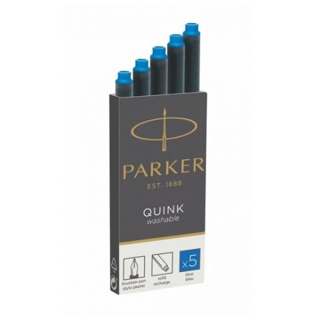 Картриджи чернильные PARKER "Cartridge Quink", комплект 15 шт., черные, 1950382