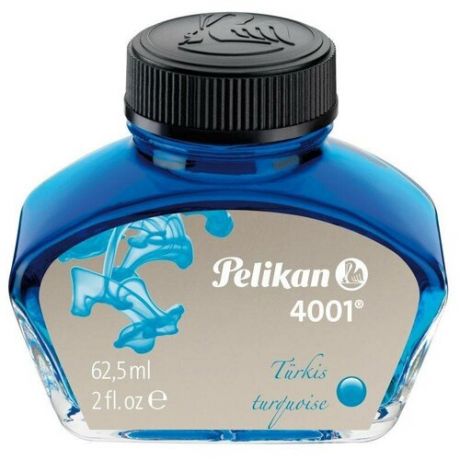 Флакон с чернилами Pelikan INK 4001 76 (PL329201), бирюзовые чернила, 62.5 мл, для ручек перьевых