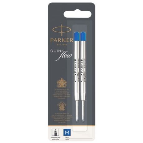 Стержень для шариковой ручки PARKER QuinkFlow Bp Z08 M 1 мм, 2 шт (2 шт.) синий