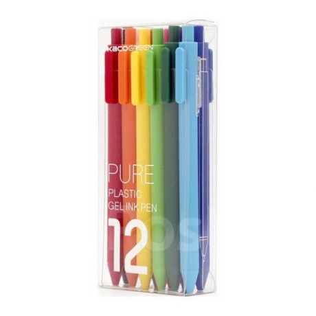 Набор гелевых ручек Xiaomi KACO Rainbow Gel Pen 12шт Colors K1015