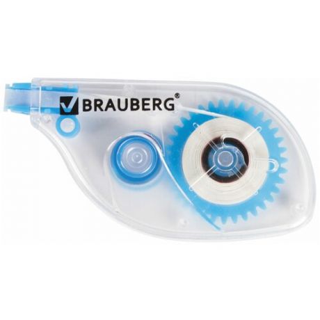 BRAUBERG Корректирующий роллер 5 мм х 6 м белый/голубой